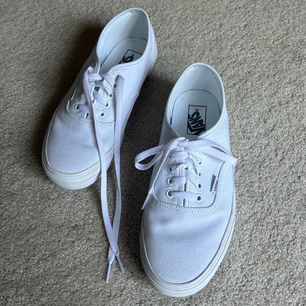 Vans Authentic True White Tennis Shoe Size 11 Women's